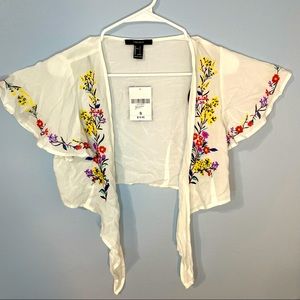 Forever 21 embroidered crop top small